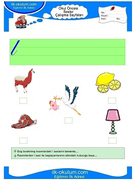 Çocuklar İçin L Sesi Çalışma Sayfaları 